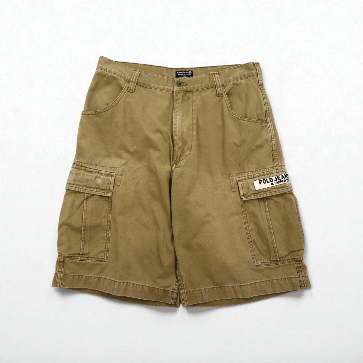 POLO JEANS COMPANY RALPH LAUREN バギー ショート カーゴパンツ ハーフパンツ L ベージュ コットン