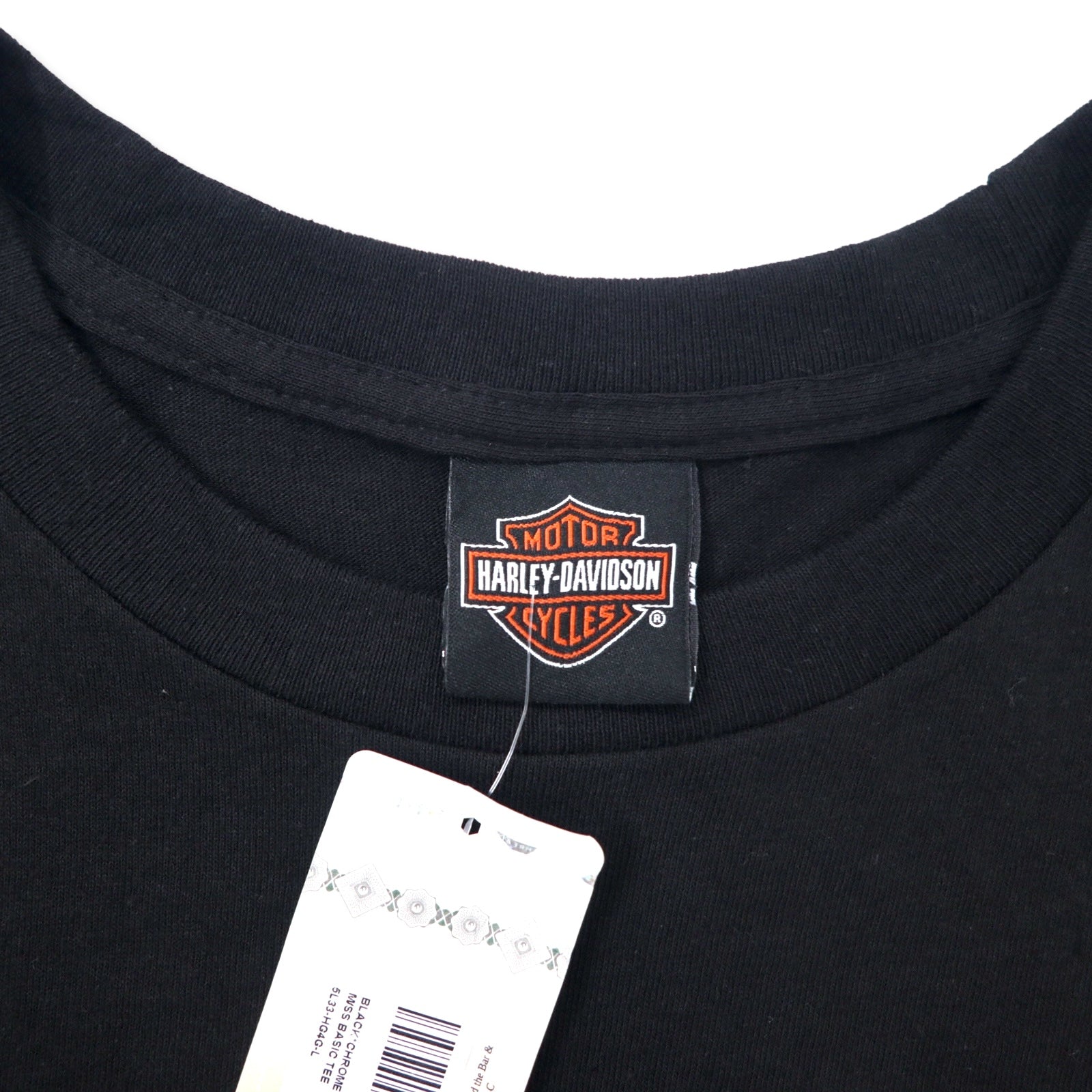 T-shirt HARLEY DAVIDSON con stampa logo, taglia L, colore nero, cotone, MACON GEORGIA, Made in Nicaragua, articolo nuovo.