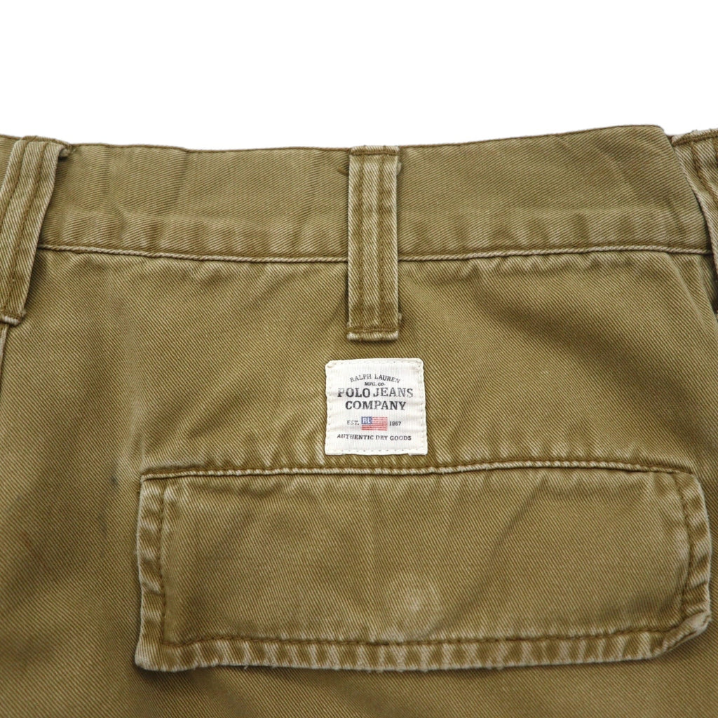 POLO JEANS COMPANY RALPH LAUREN バギー ショート カーゴパンツ ハーフパンツ L ベージュ コットン