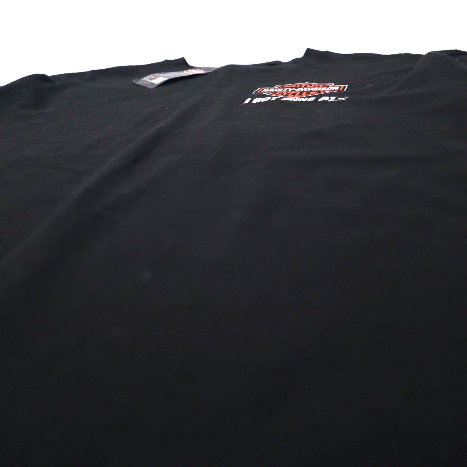 T-shirt HARLEY DAVIDSON con stampa logo, taglia L, colore nero, cotone, MACON GEORGIA, Made in Nicaragua, articolo nuovo.