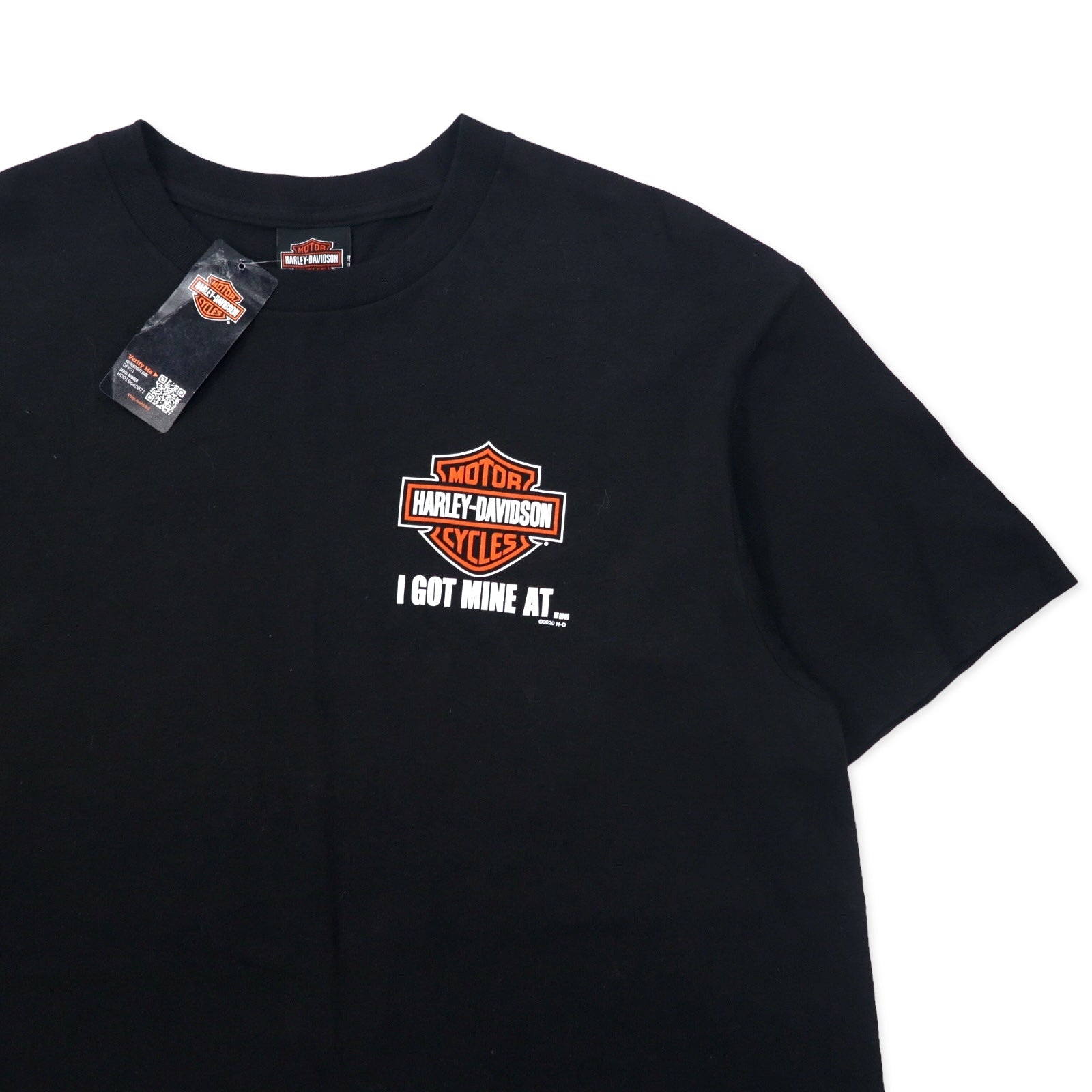 T-shirt HARLEY DAVIDSON con stampa logo, taglia L, colore nero, cotone, MACON GEORGIA, Made in Nicaragua, articolo nuovo.