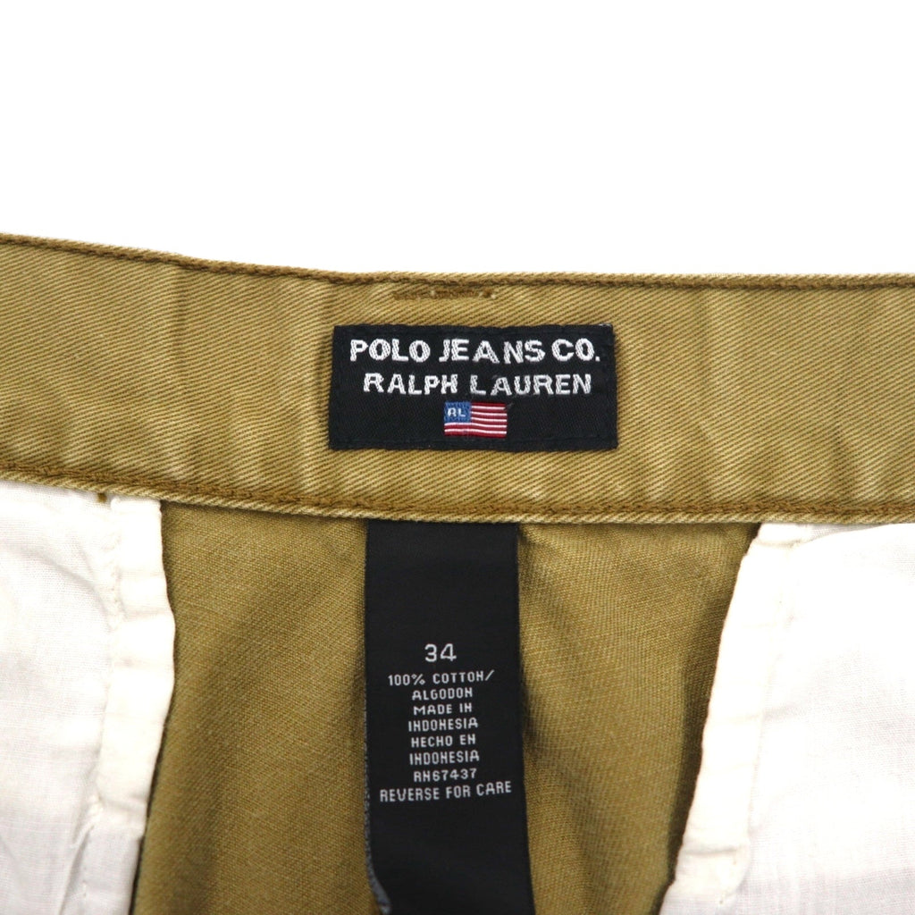 POLO JEANS COMPANY RALPH LAUREN バギー ショート カーゴパンツ ハーフパンツ L ベージュ コットン