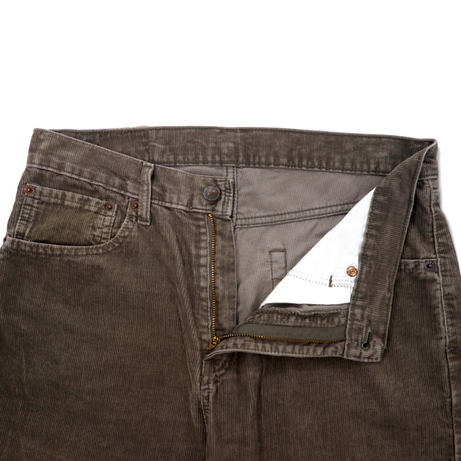 Levi's Euro Levis 751 Pantaloni in Velluto a Coste 32 Grigio Cotone Chiusura Lampo 751-8415 Made in Turchia