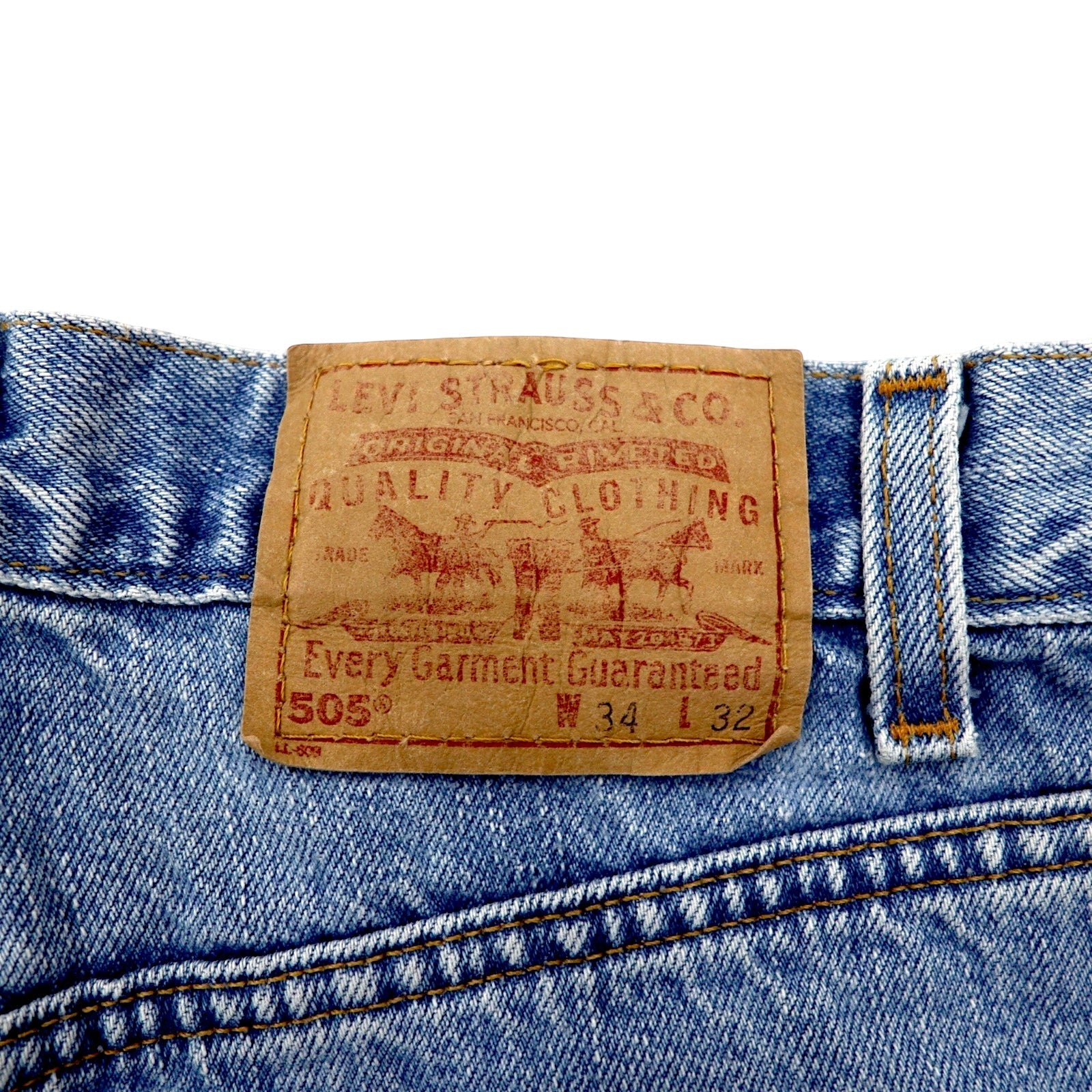 Levi's Made in USA anni '00 505 Jeans lavaggio ghiaccio 34 Blu Cotone Chiusura con cerniera REGULAR FIT GAMBA DRITTA 505-4834