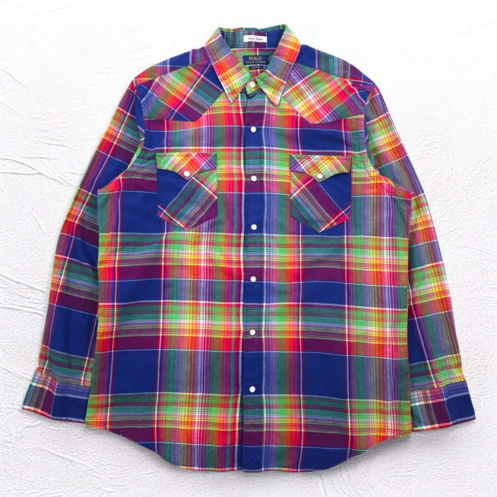 POLO RALPH LAUREN インディアン マドラス INDIAN MADRAS ウエスタンシャツ XL チェック CLASSIC FIT