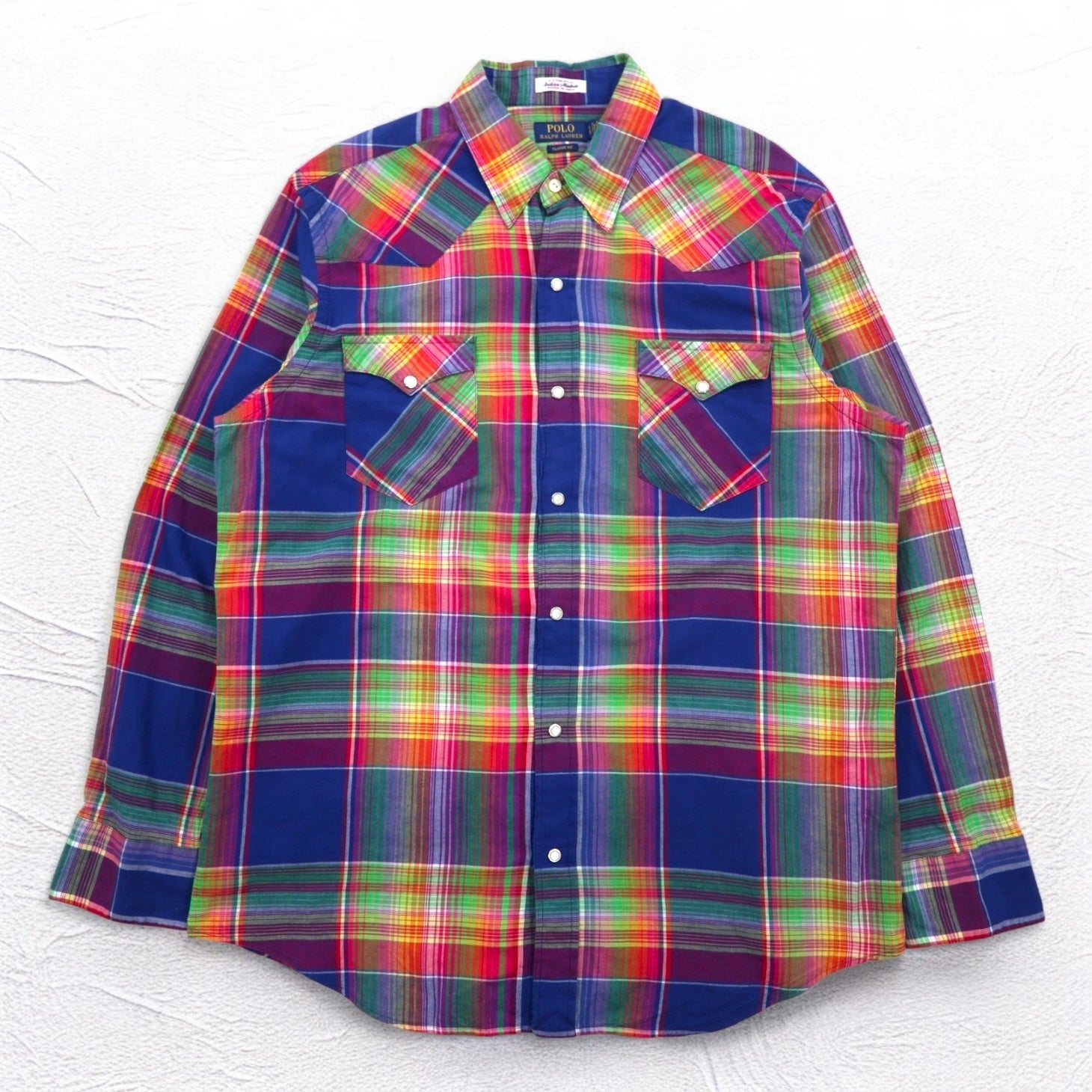 POLO RALPH LAUREN Camicia western a quadri CLASSIC FIT Indian Madras XL