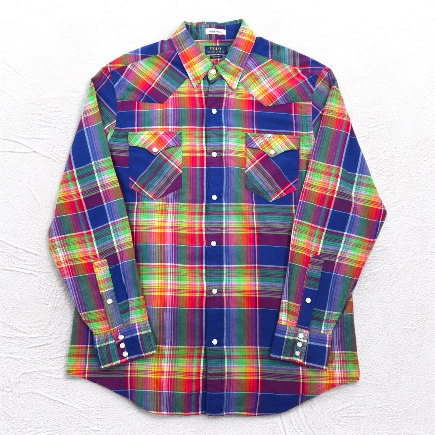 POLO RALPH LAUREN Camicia western a quadri CLASSIC FIT Indian Madras XL
