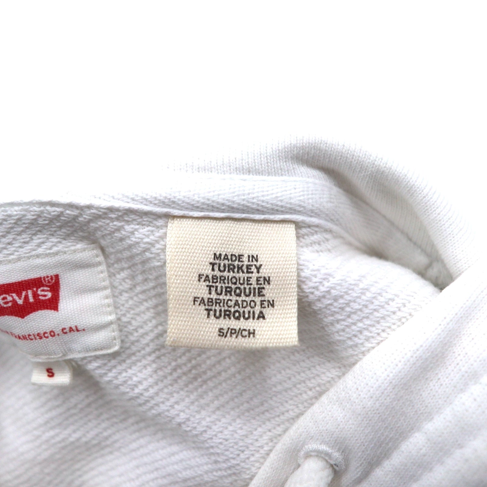 Levi's Logo Hoodie Pullover S Bianco Cotone 19622-0020 Prodotto in Turchia