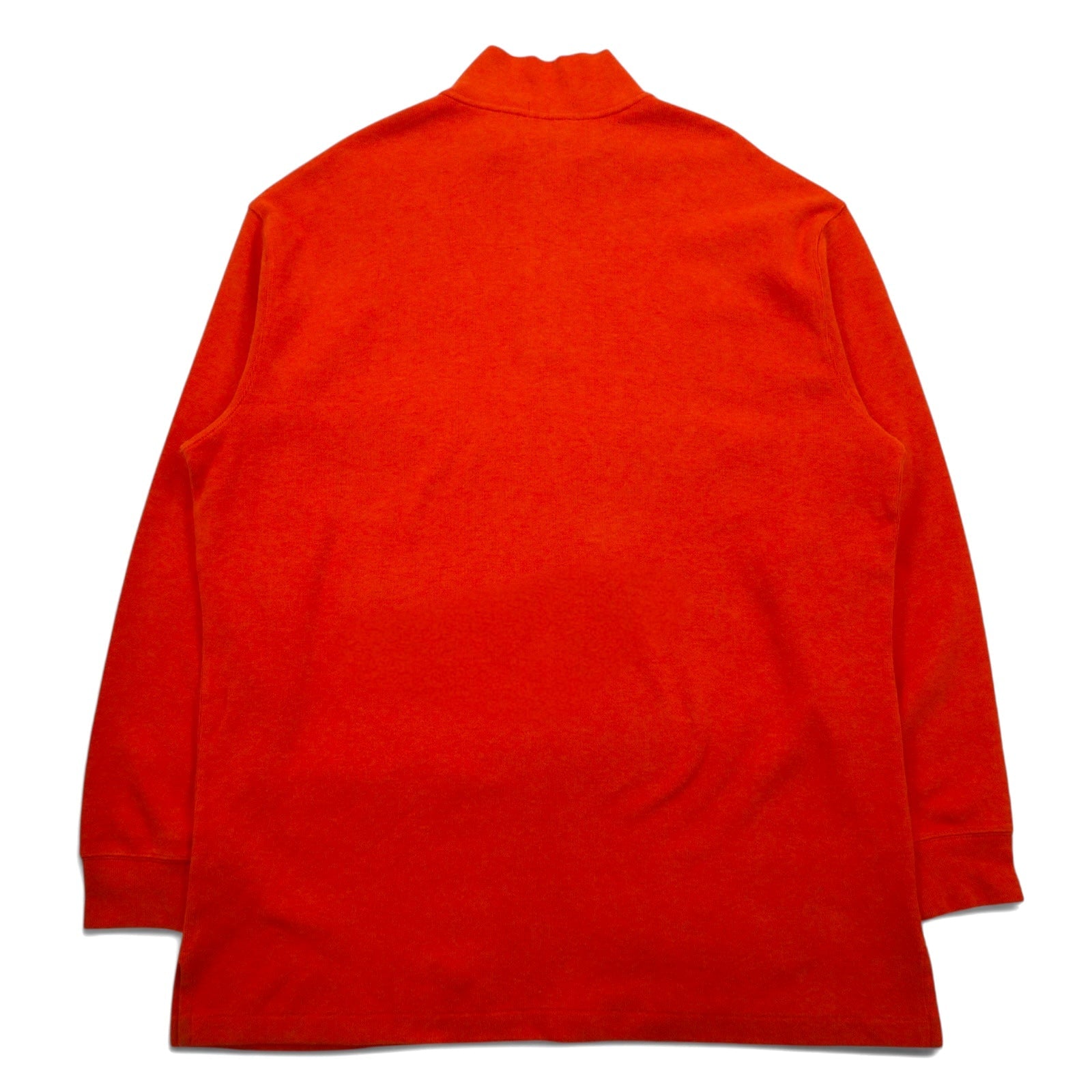 POLO RALPH LAUREN Felpa girocollo con mezza zip taglia grande 2XL arancione cotone con ricamo piccolo pony