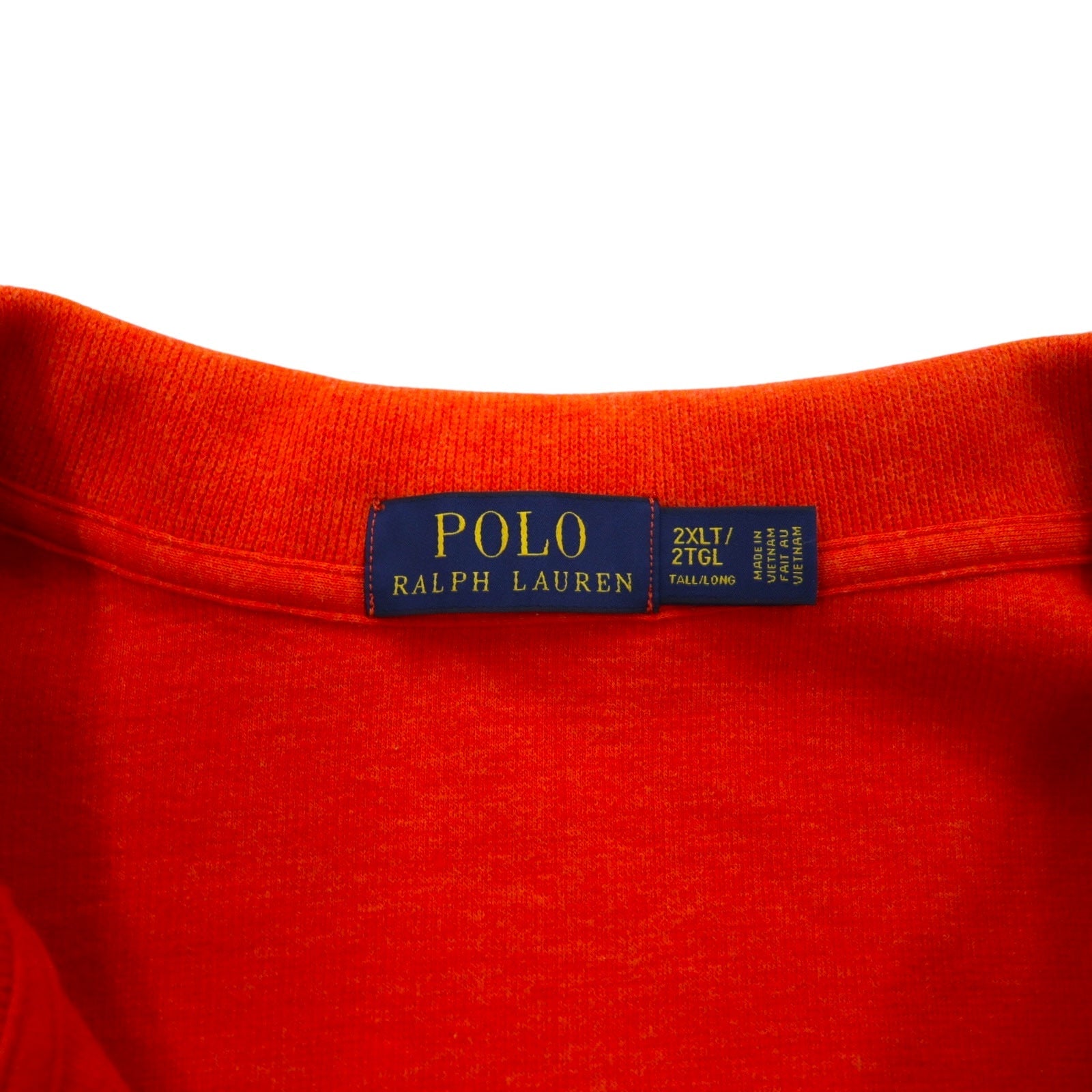POLO RALPH LAUREN Felpa girocollo con mezza zip taglia grande 2XL arancione cotone con ricamo piccolo pony