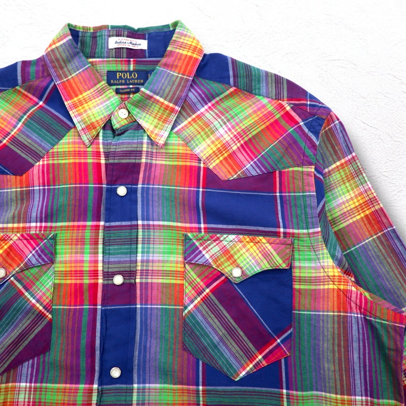 POLO RALPH LAUREN Camicia western a quadri CLASSIC FIT Indian Madras XL