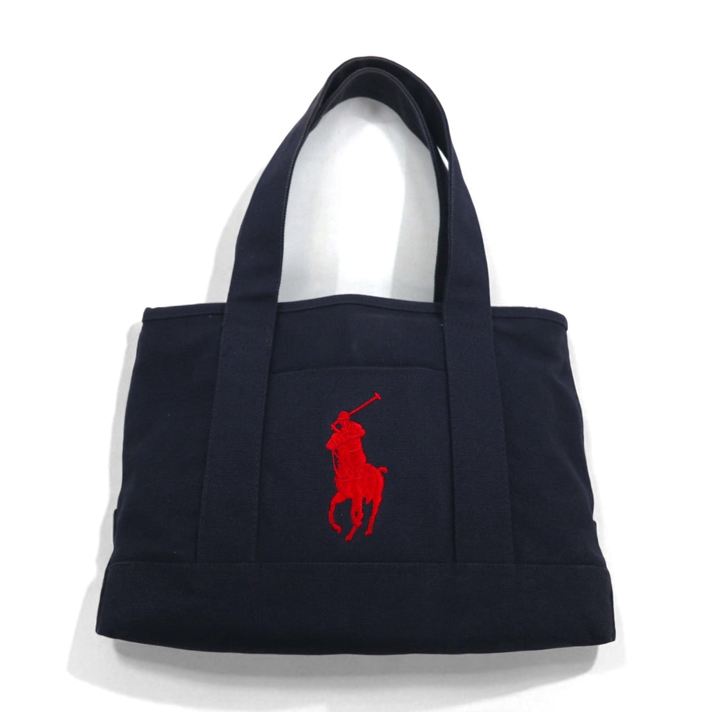POLO RALPH LAUREN Borsa tote in tela blu navy con ricamo Big Pony