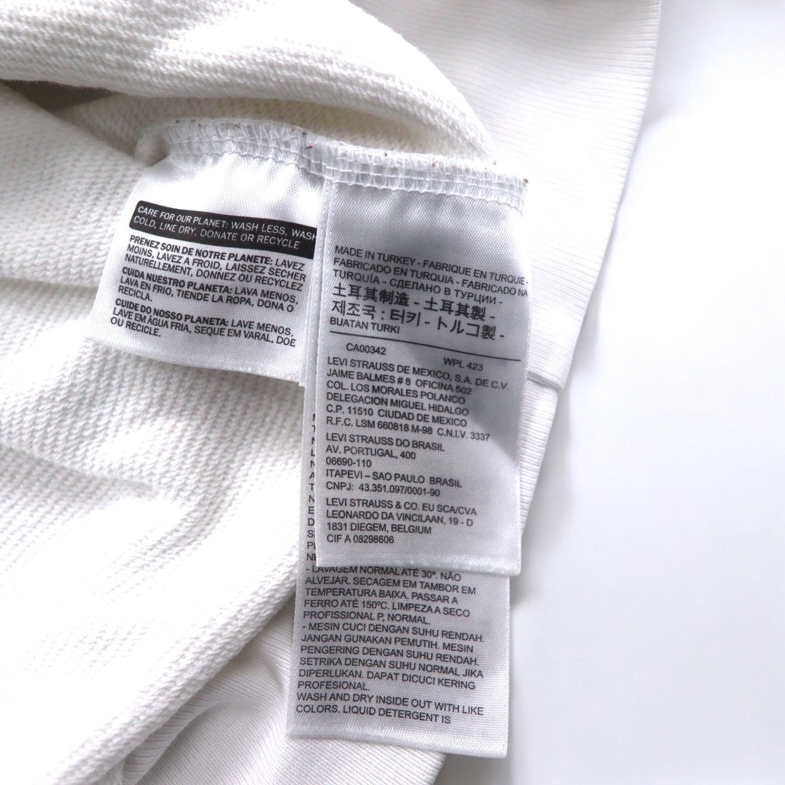 Levi's Logo Hoodie Pullover S Bianco Cotone 19622-0020 Prodotto in Turchia