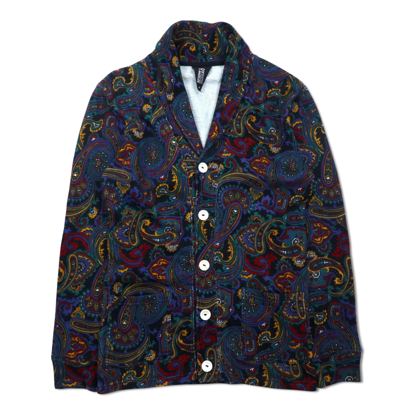 JOYRICH Paisley Felpa Cardigan Collo a scialle Giacca S Multicolore Fantasia in Cotone