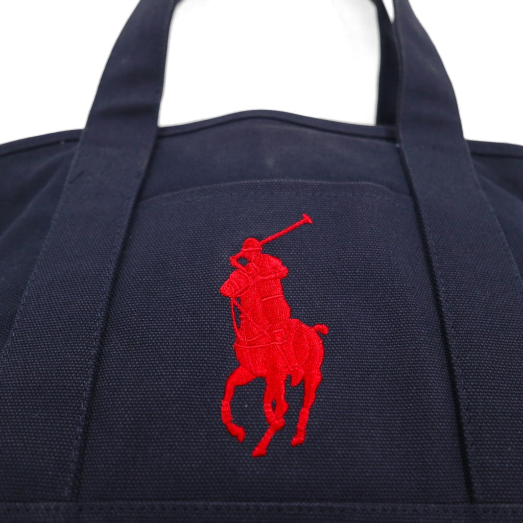 POLO RALPH LAUREN Borsa tote in tela blu navy con ricamo Big Pony