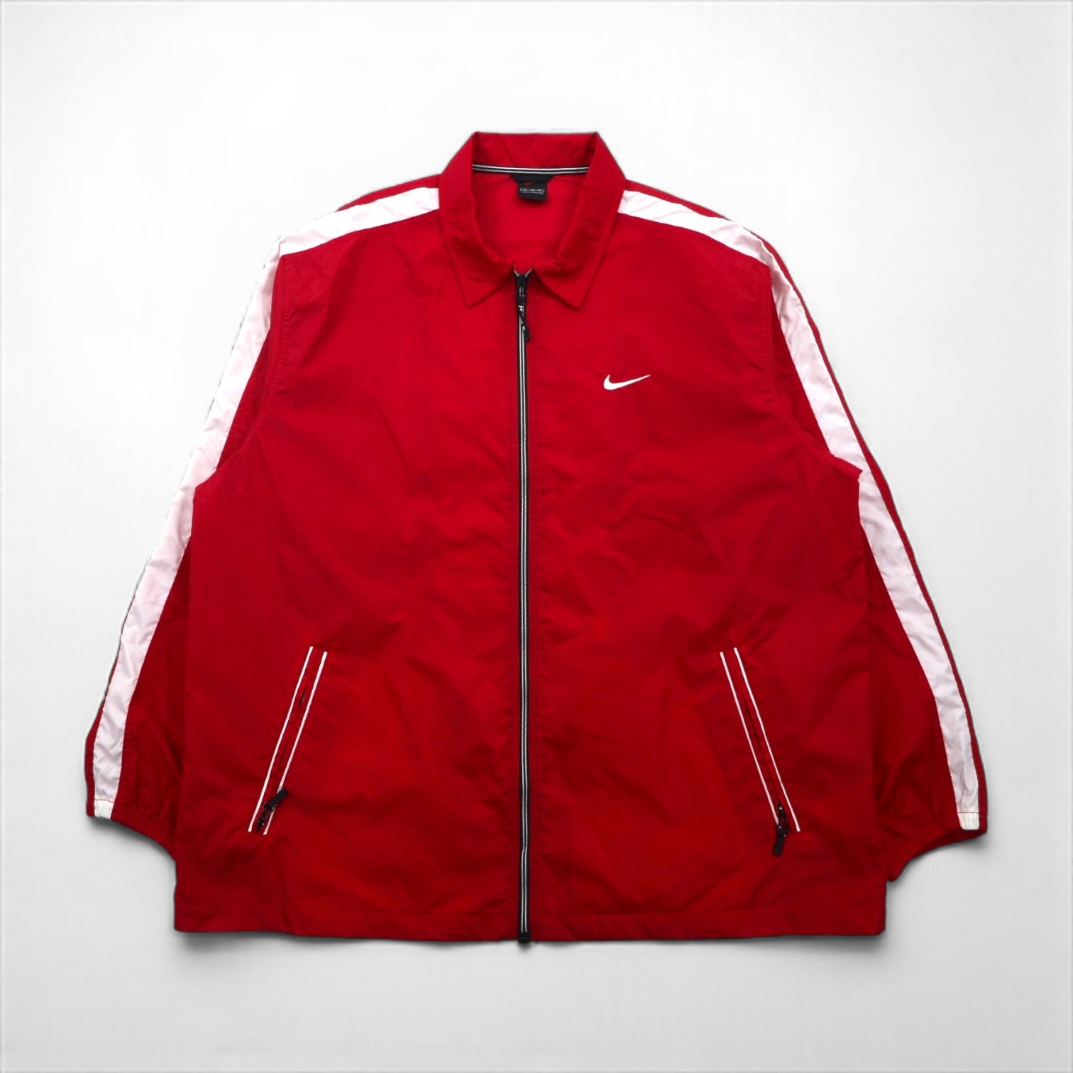 NIKE 90年代 ナイロンジャケット トラック ジャージ XL レッド ナイロン 黒タグ