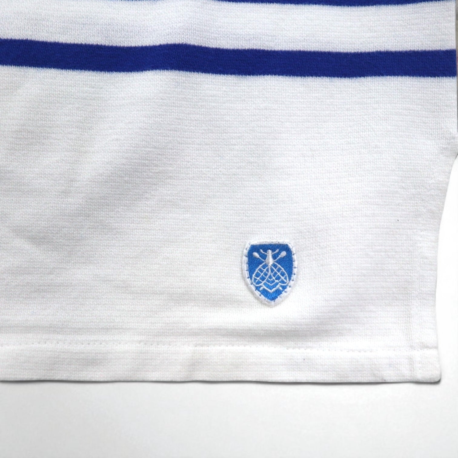 ORCIVAL ビッグ コットンロード フレンチバスクシャツ 2XL ホワイト ブルー ボートネック フランス製