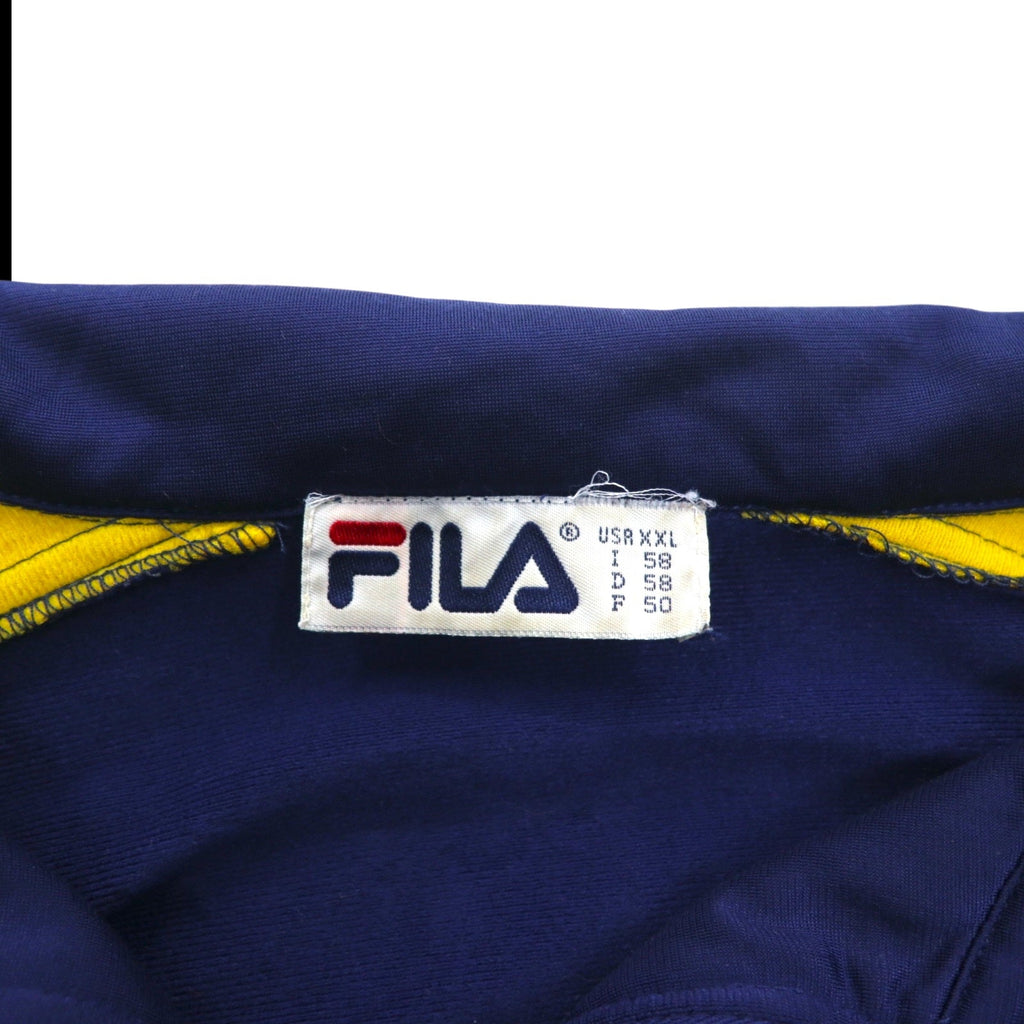 FILA Tuta sportiva anni '90, giacca sportiva, XXL, blu navy, poliestere, logo ricamato