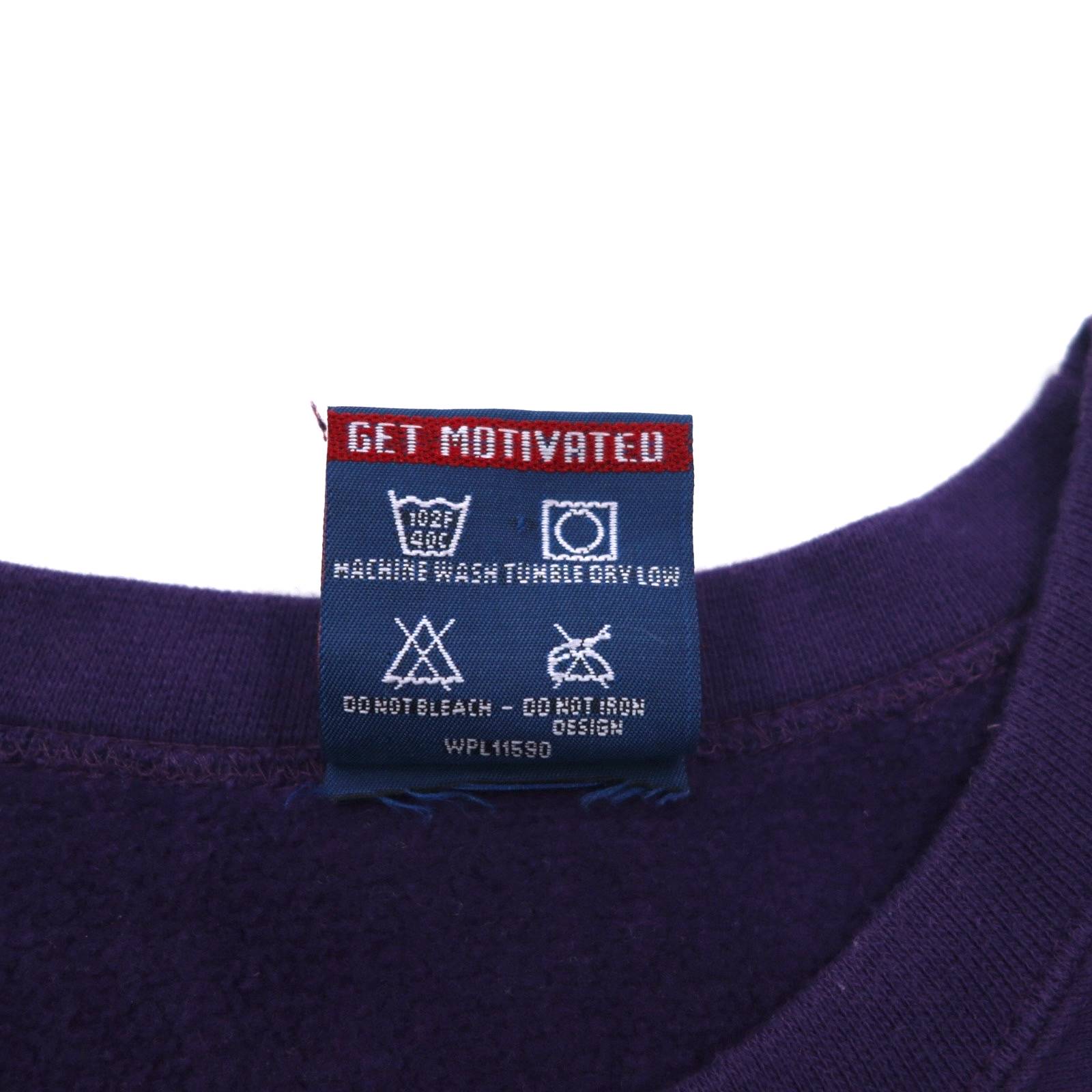 MV SPORT anni '90 Reverse Weave PRO-WEAVE Stampa College Felpa XL Viola Interno Felpato DOWNSTATE