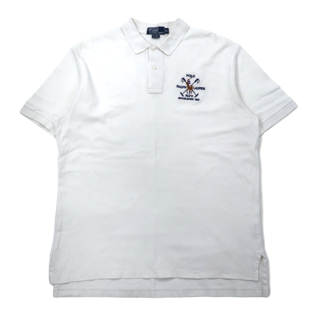 Polo by Ralph Lauren Polo anni '90 XL bianco cotone piquet ricamo pony Perù
