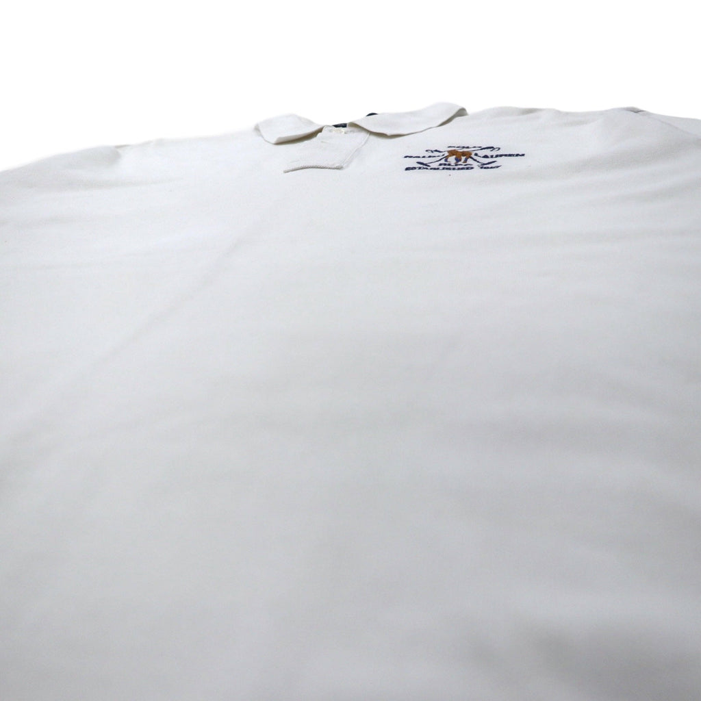 Polo by Ralph Lauren Polo anni '90 XL bianco cotone piquet ricamo pony Perù