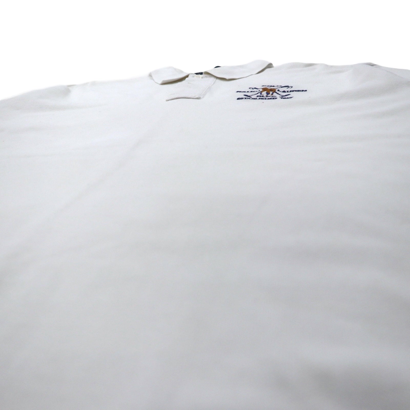 Polo by Ralph Lauren Polo anni '90 XL bianco cotone piquet ricamo pony Perù