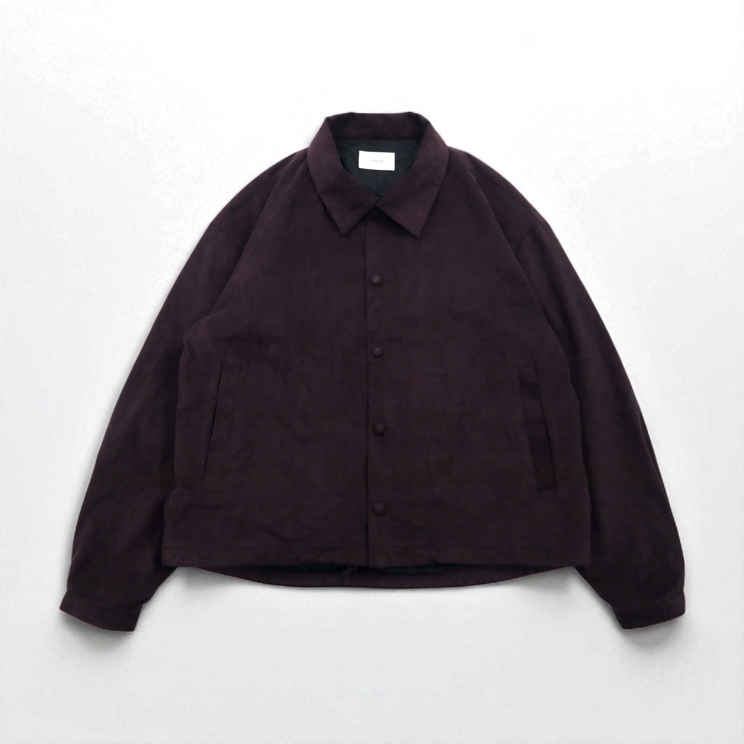 Giacca coach oversize in ecopelle scamosciata stein, taglia M, colore marrone, modello ST-019, made in Japan