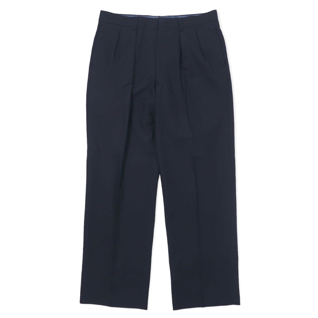 BURBERRY Pantaloni a gamba dritta a 2 pieghe 88 Blu scuro Lana Gabardine Prodotto in Giappone