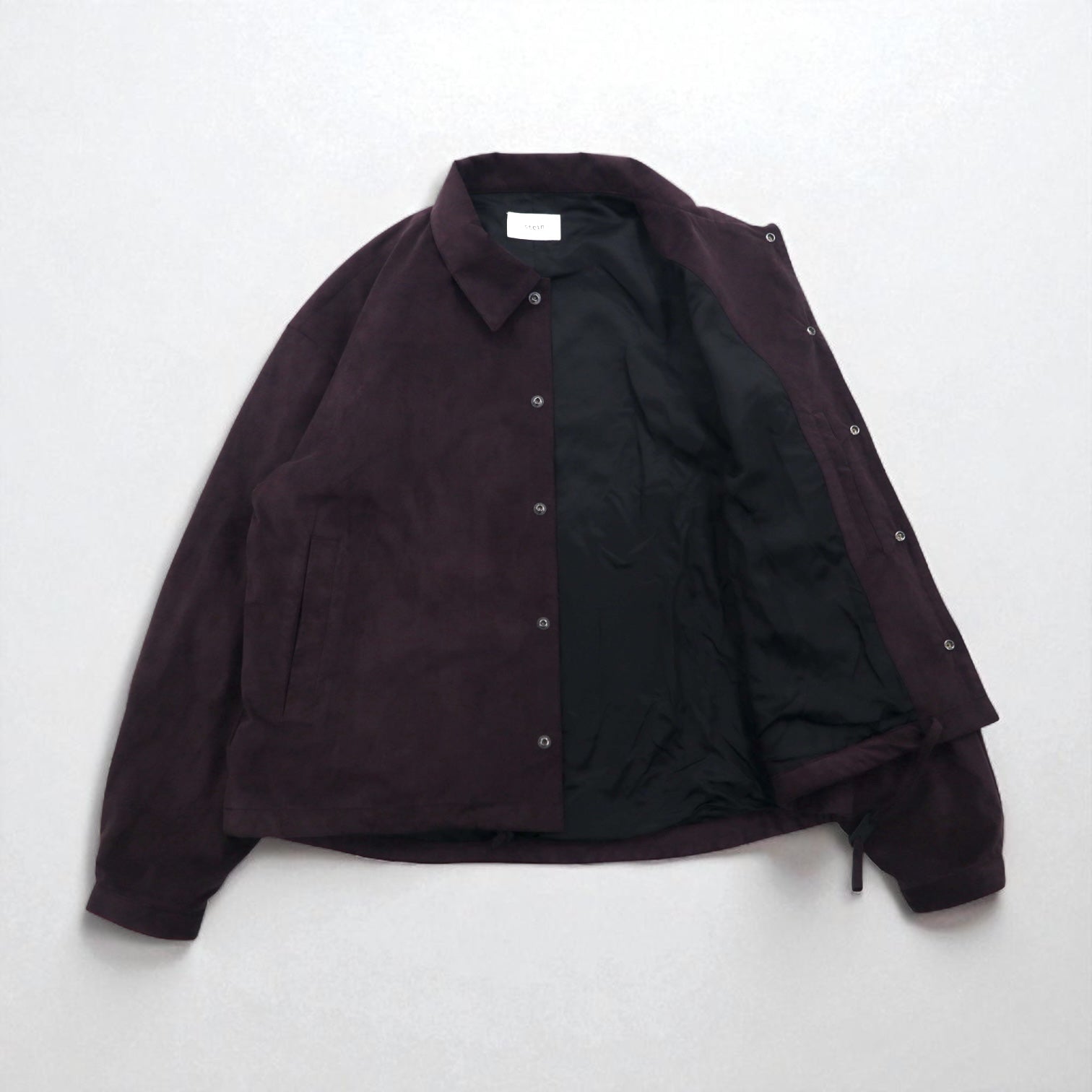 Giacca coach oversize in ecopelle scamosciata stein, taglia M, colore marrone, modello ST-019, made in Japan