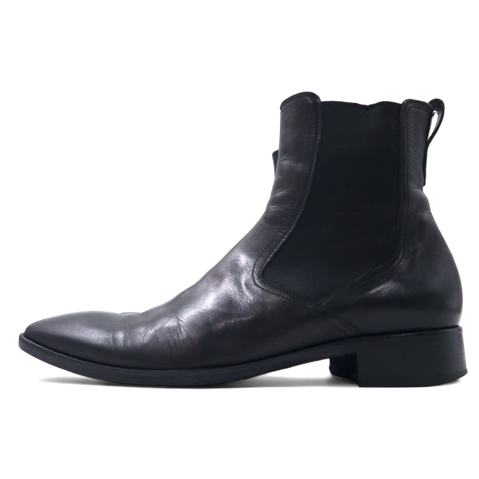 Titlo Classic (Isetan) Stivaletti Chelsea con elastico laterale, 25.5 cm, pelle nera, lavorazione Blake