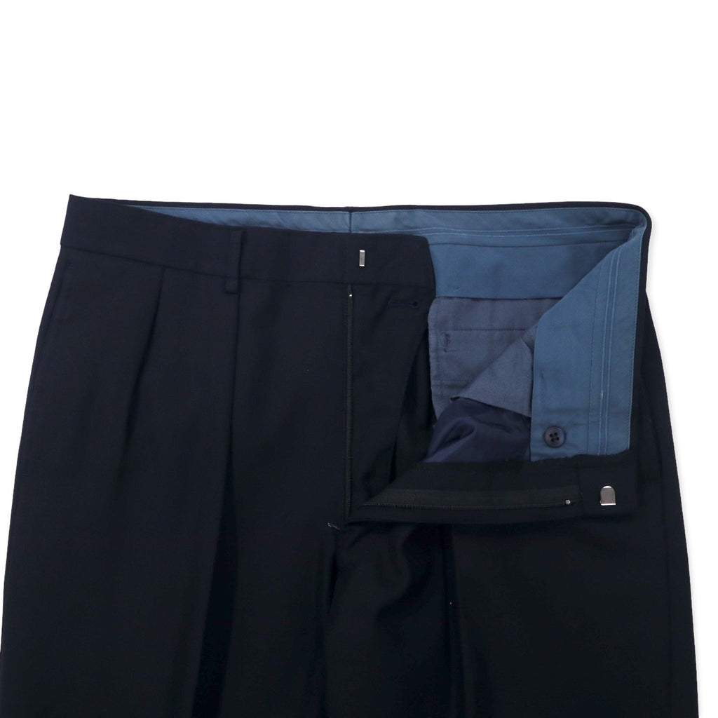 BURBERRY Pantaloni a gamba dritta a 2 pieghe 88 Blu scuro Lana Gabardine Prodotto in Giappone