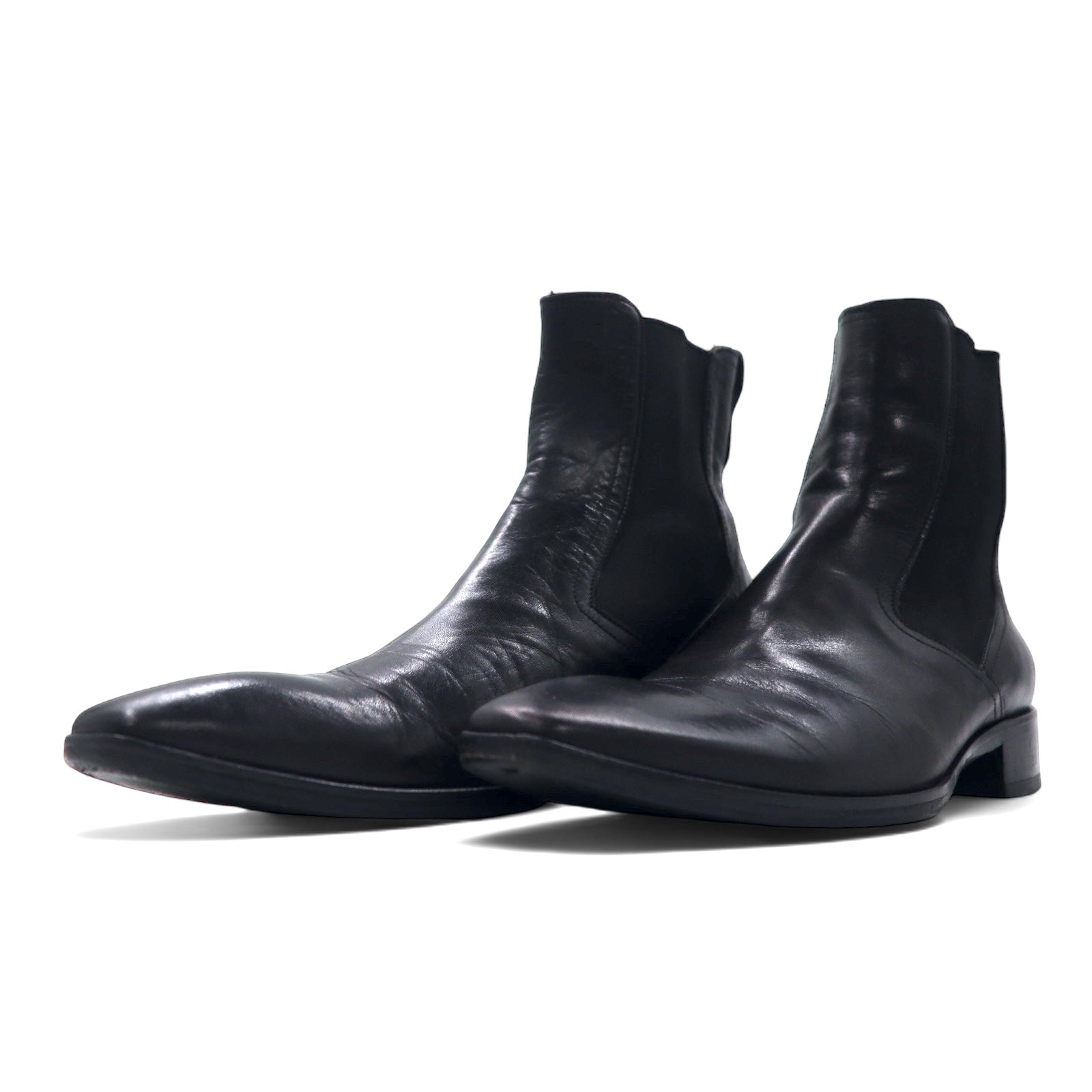 Titlo Classic (Isetan) Stivaletti Chelsea con elastico laterale, 25.5 cm, pelle nera, lavorazione Blake