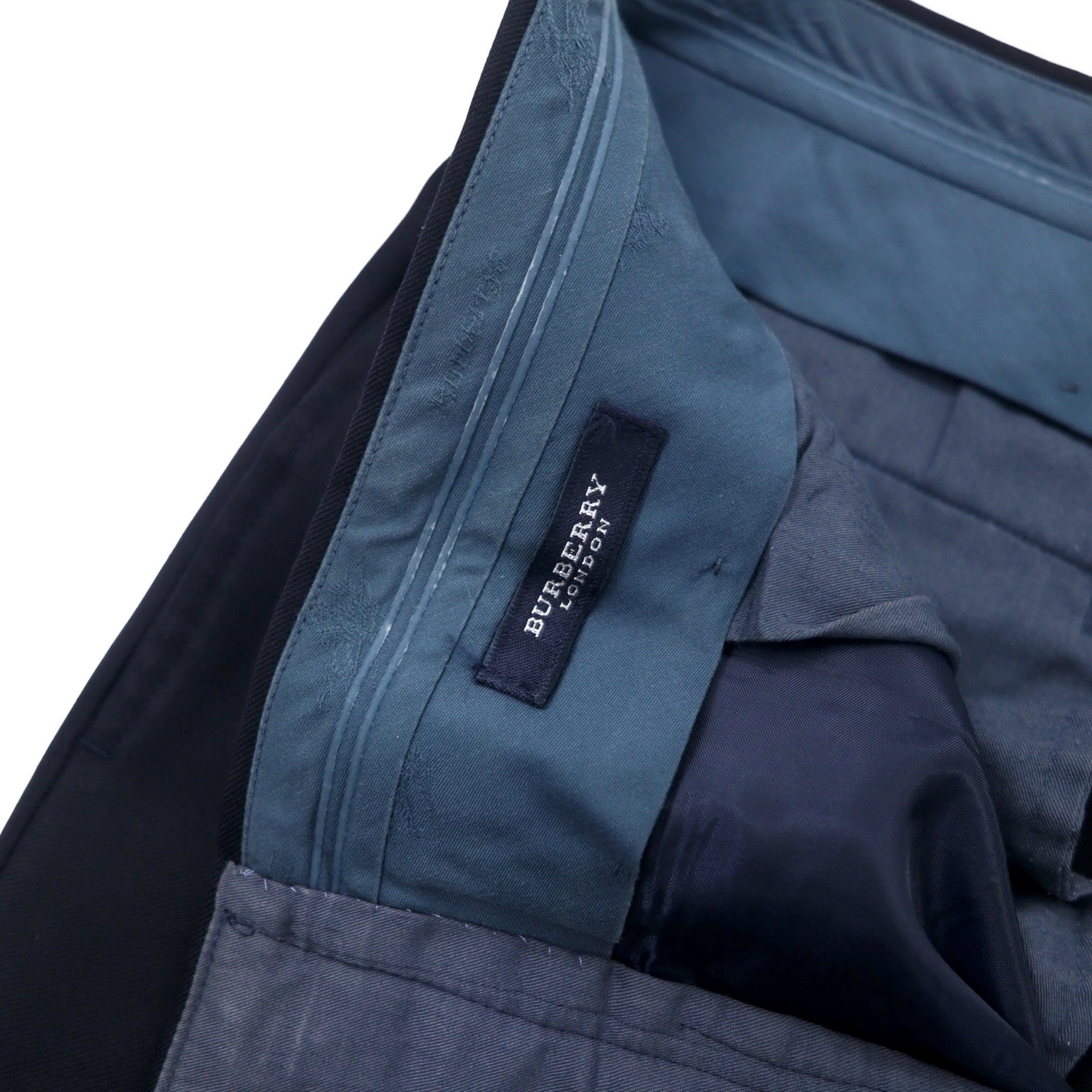 BURBERRY Pantaloni a gamba dritta a 2 pieghe 88 Blu scuro Lana Gabardine Prodotto in Giappone