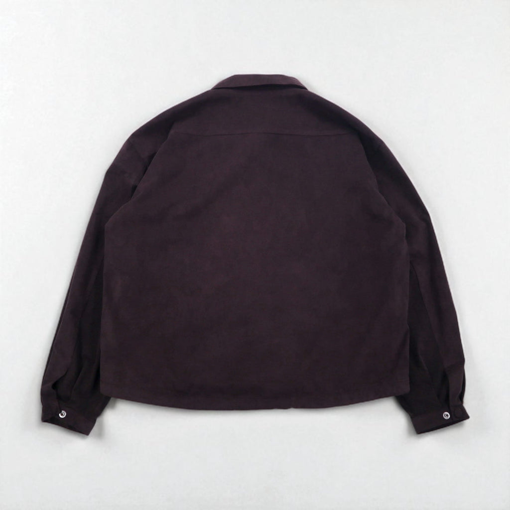 Giacca coach oversize in ecopelle scamosciata stein, taglia M, colore marrone, modello ST-019, made in Japan