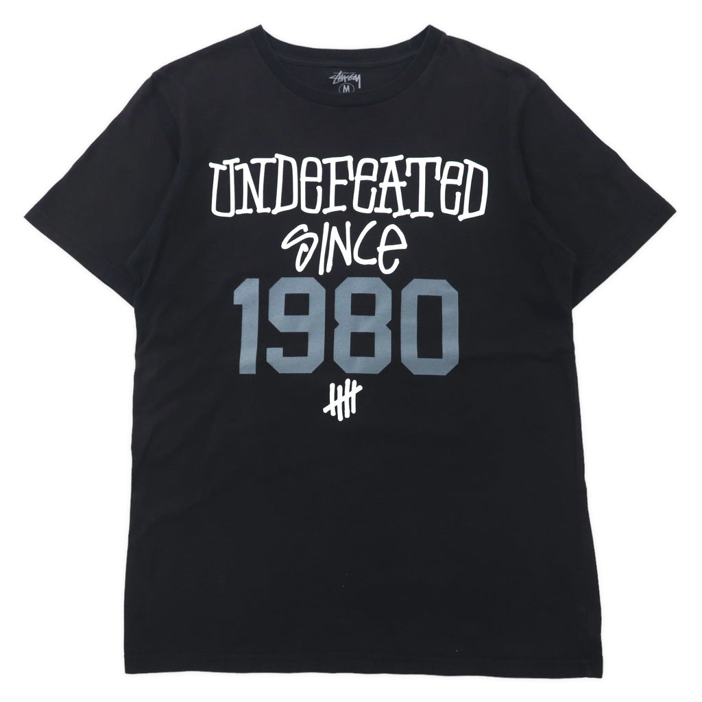 STUSSY × UNDEFEATED プリントTシャツ M ブラック コットン ナンバリング 両面プリント