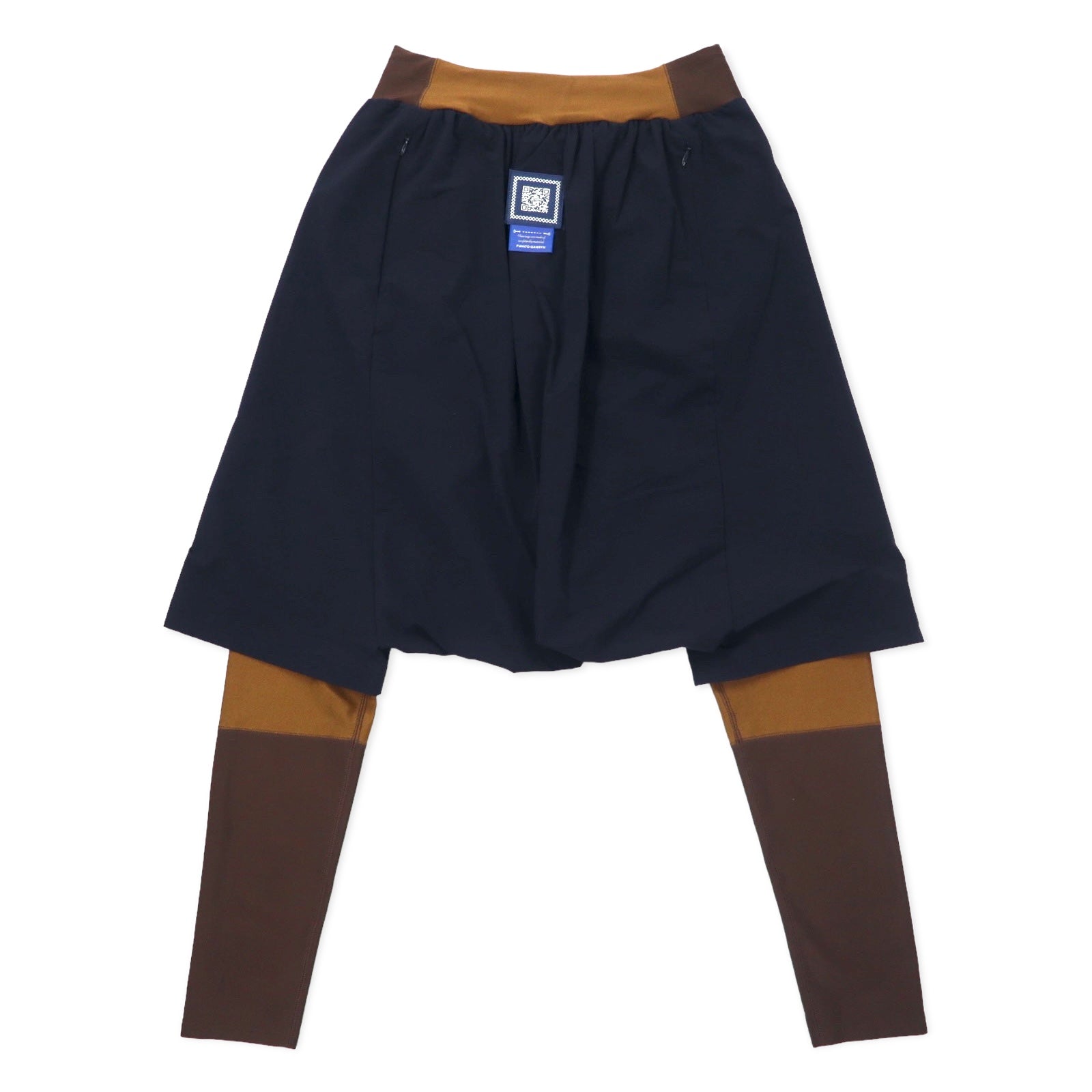 FUMITO GANRYU Pantaloni a Sarouel con Strati e Pannelli, Taglia 2, Blu Navy, Nylon, FU8-PA-03, Fatto in Giappone