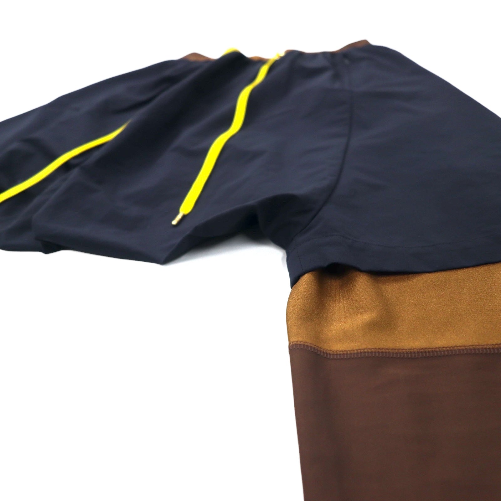 FUMITO GANRYU Pantaloni a Sarouel con Strati e Pannelli, Taglia 2, Blu Navy, Nylon, FU8-PA-03, Fatto in Giappone