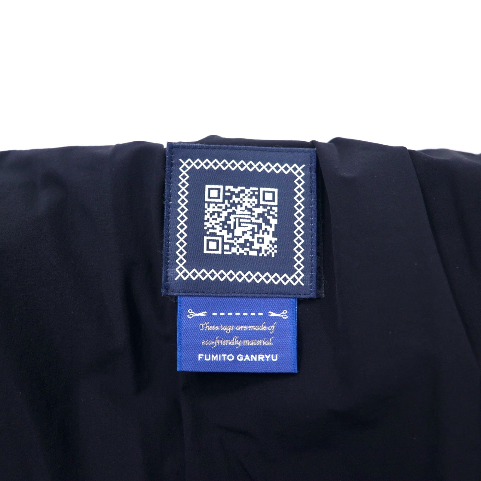 FUMITO GANRYU Pantaloni a Sarouel con Strati e Pannelli, Taglia 2, Blu Navy, Nylon, FU8-PA-03, Fatto in Giappone