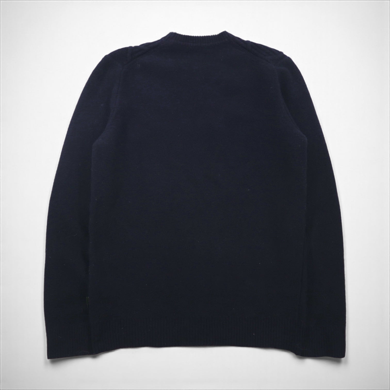 Barbour フィッシャーマン アラン ニット セーター M ネイビー ウール CLASSIC TARTAN MKN1059NY94