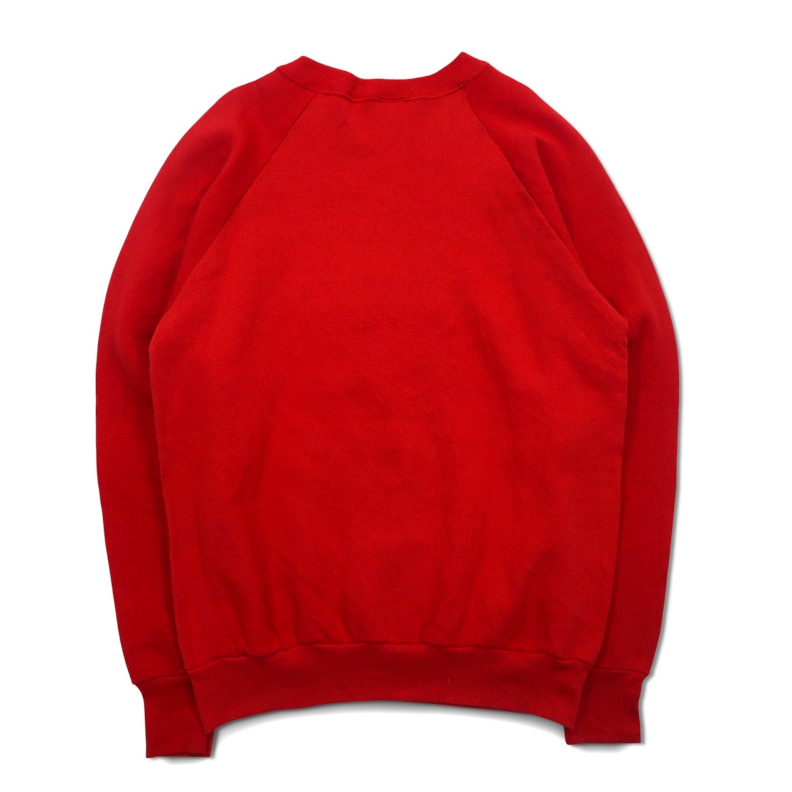 FRUIT OF THE LOOM Anni '80 Prodotto USA Stampa Felpa L Rosso Cotone Interno felpato