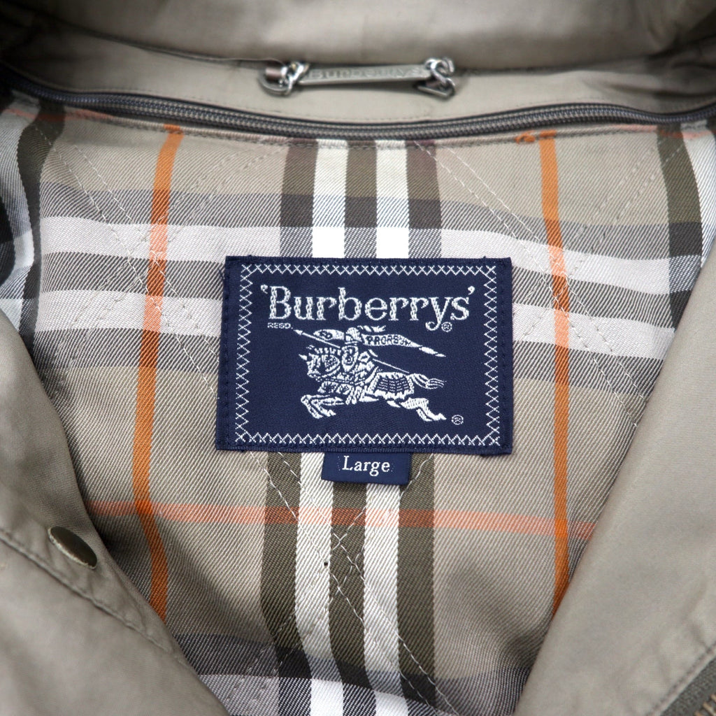 Burberry's giacca da campo vintage mezza lunghezza L beige cotone poliestere fodera Nova Check trapuntata rimovibile cappuccio riponibile coulisse Made in Japan