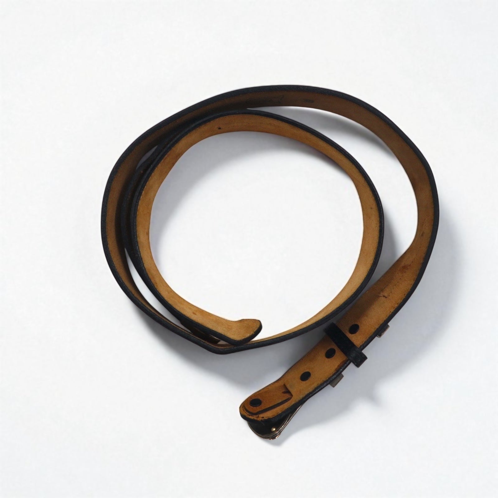 Cintura western in pelle Lyntone USA con stampa lucertola, taglia 38, colore nero, pelle bovina, fibbia argento e oro
