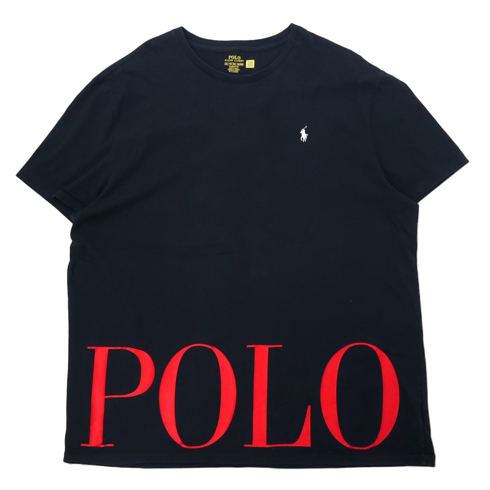 Polo Ralph Lauren T-shirt con stampa logo XXL nero cotone classic fit con piccolo pony ricamato taglia grande