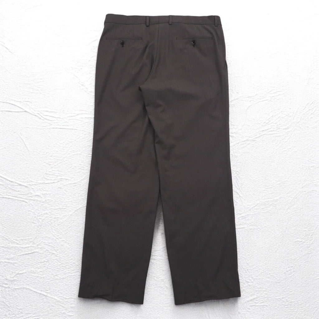 HUGO BOSS イタリア製 SUPER 120's ワイド スラックスパンツ スーツ XL グレー BIO TECH バイオテック GUABELLO