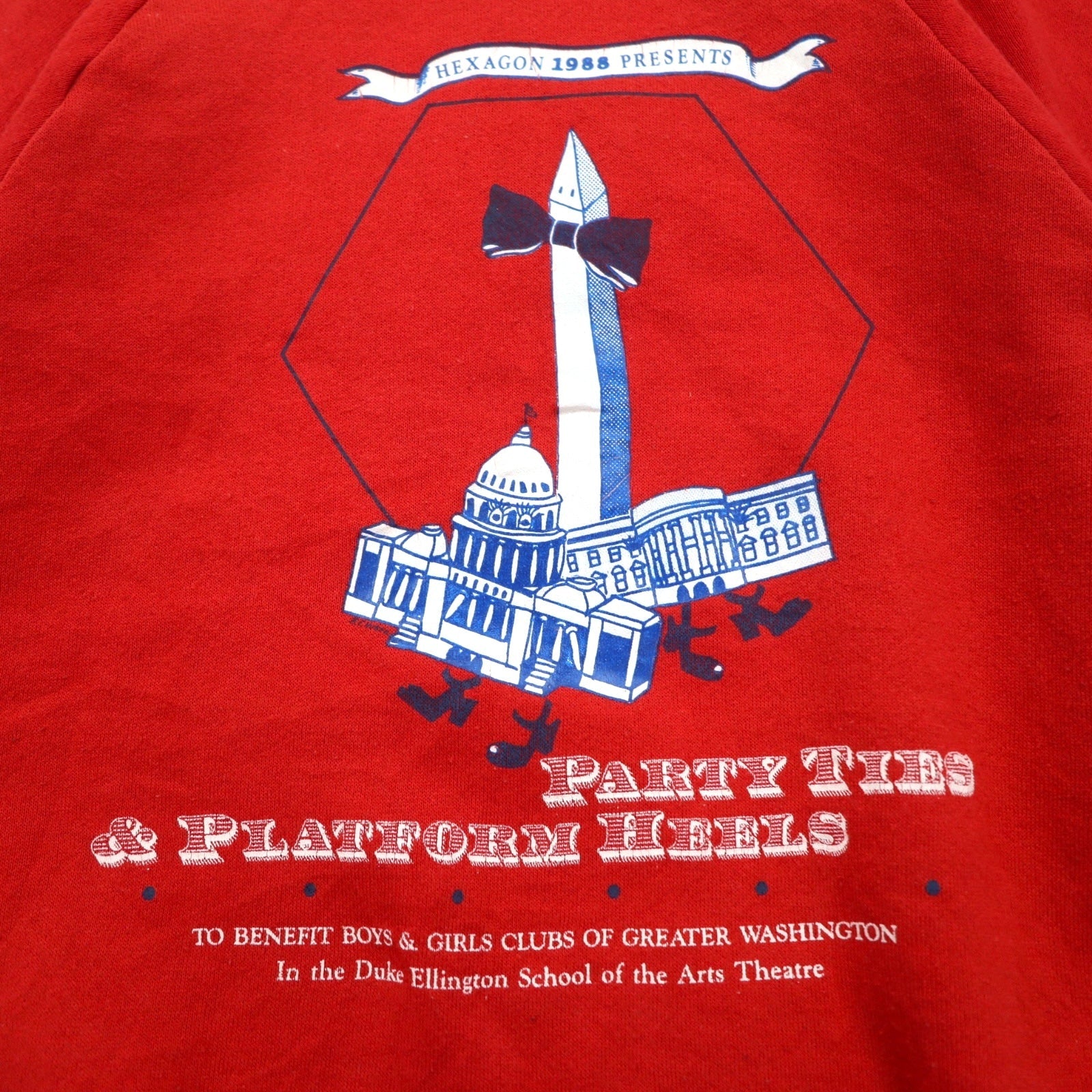 FRUIT OF THE LOOM Anni '80 Prodotto USA Stampa Felpa L Rosso Cotone Interno felpato