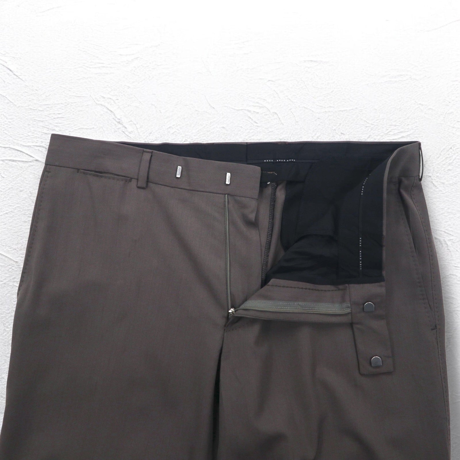 HUGO BOSS Made in Italy SUPER 120's Pantaloni a gamba larga Suit XL Grigio BIO TECH Biotec GUABELLO