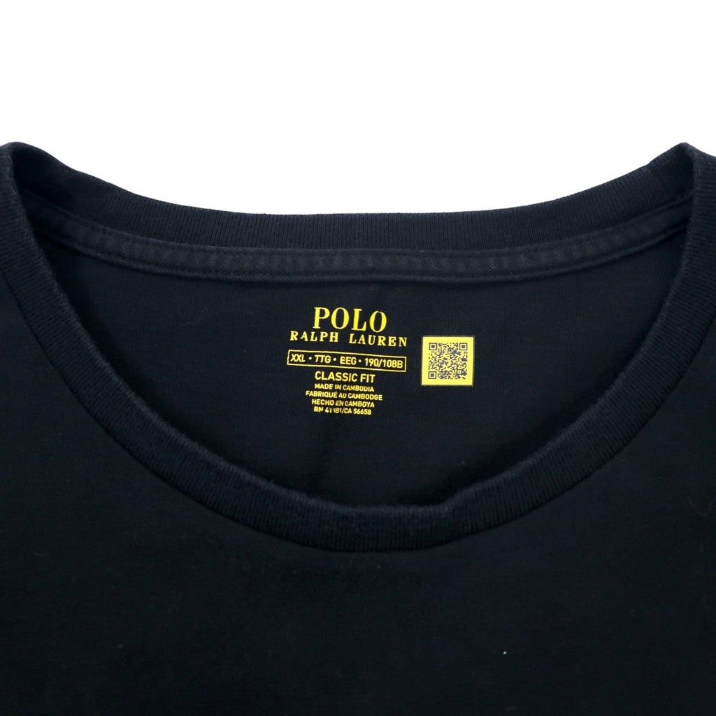 Polo Ralph Lauren T-shirt con stampa logo XXL nero cotone classic fit con piccolo pony ricamato taglia grande