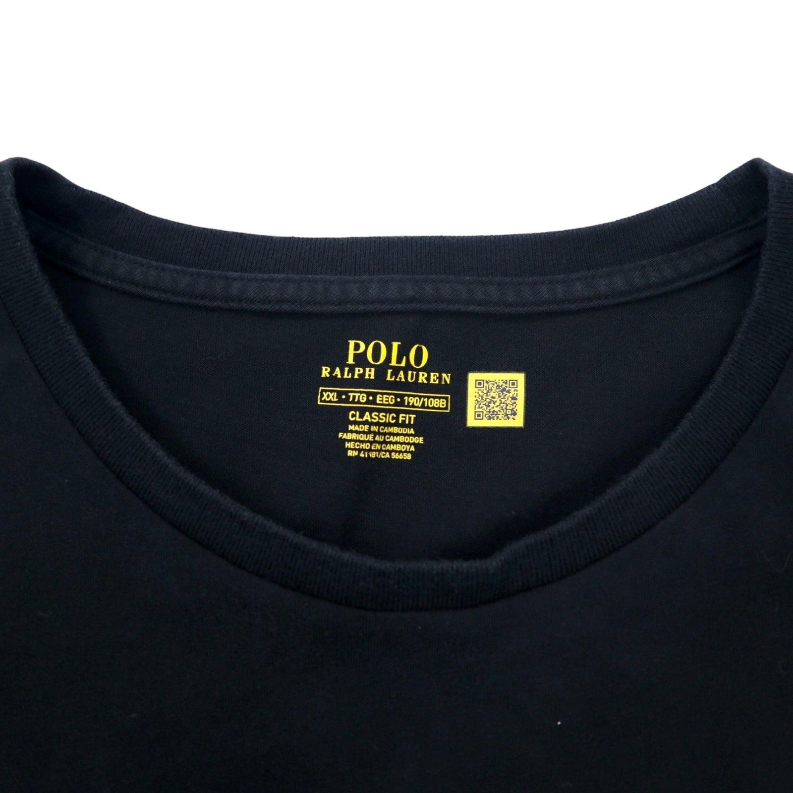 Polo Ralph Lauren T-shirt con stampa logo XXL nero cotone classic fit con piccolo pony ricamato taglia grande