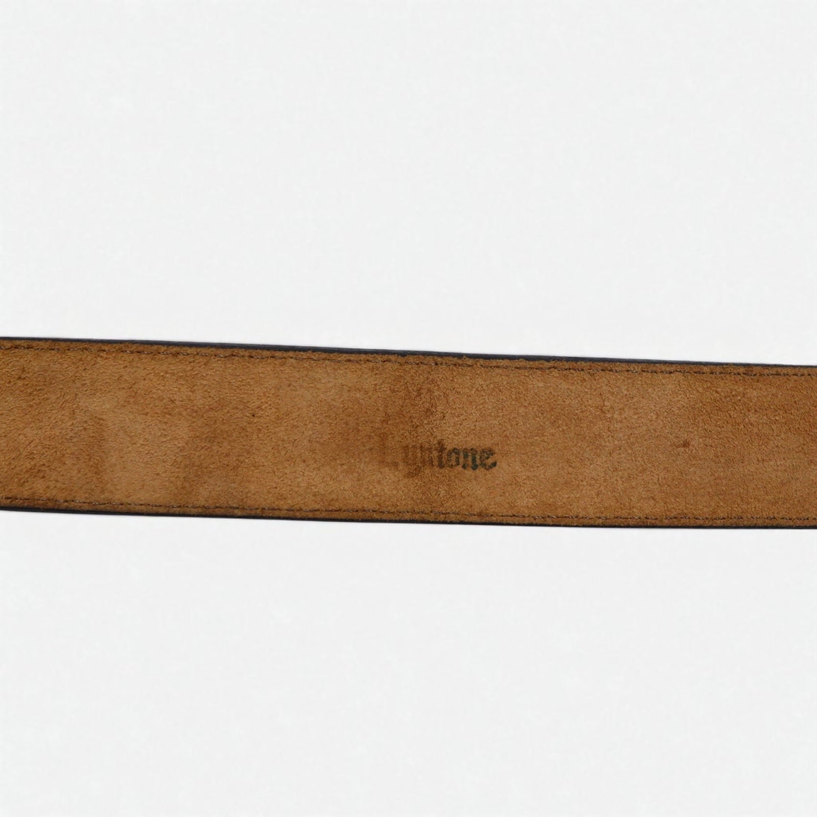 Cintura western in pelle Lyntone USA con stampa lucertola, taglia 38, colore nero, pelle bovina, fibbia argento e oro
