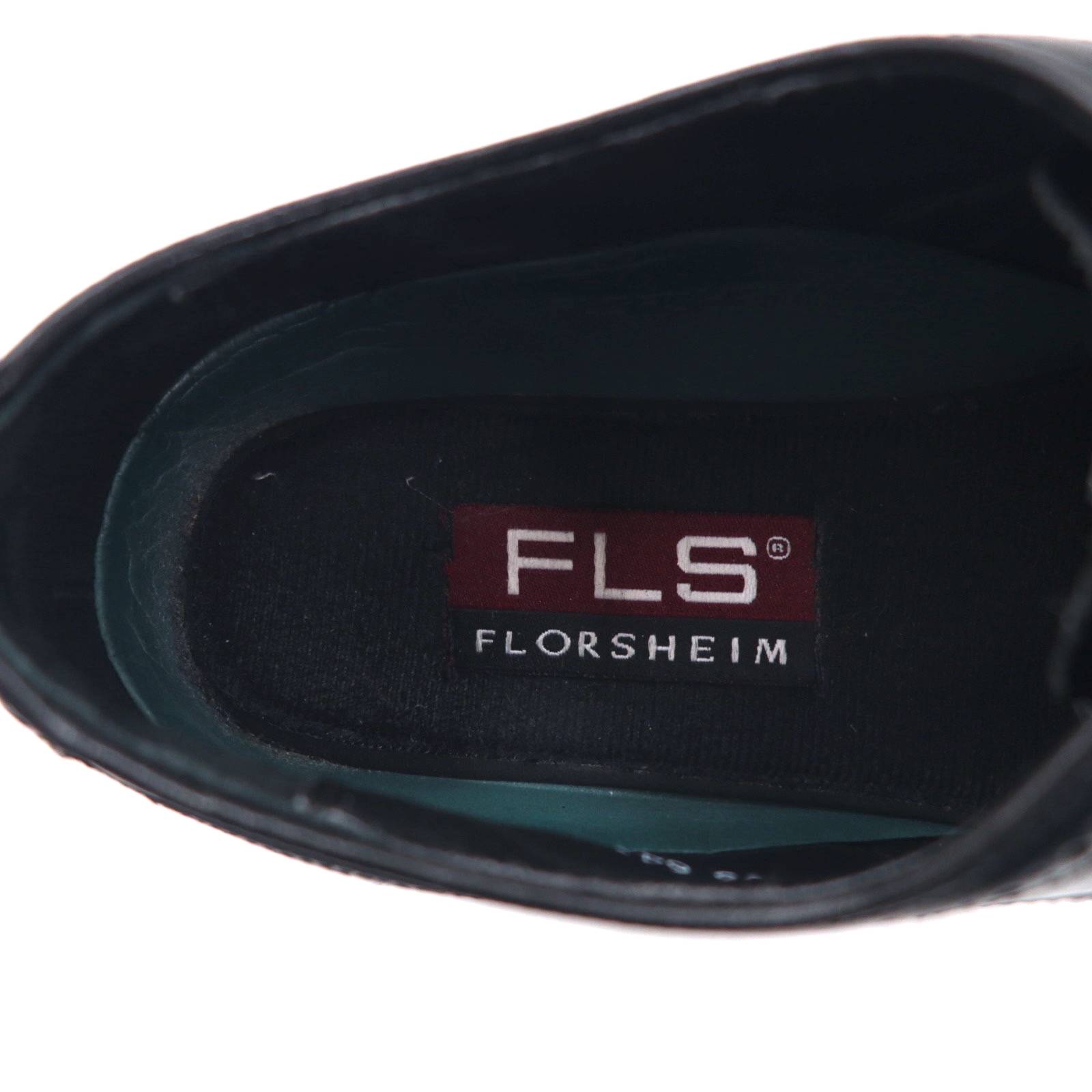 FLS FLORSHEIM Scarpe stringate brogue wingtip 28.5cm nere pelle medallion 70018
